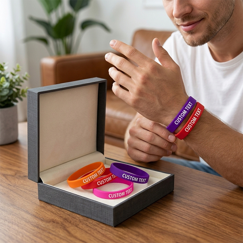 Custom Silicone Wristbands 100pcs Set, Gift for Her/Him